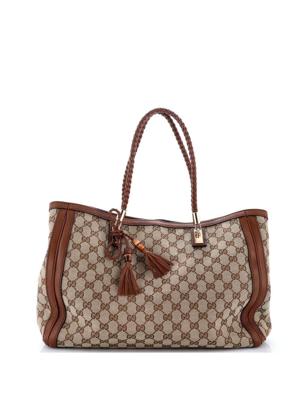 Gucci Bella Tote Gg Canvas With Leather #352101G11B